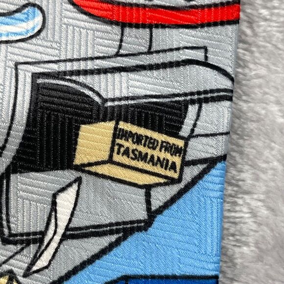 Looney Tunes Neck Tie Bugs Bunny Airplane USPS Stamp Collection Vintage 90's - Picture 5 of 14